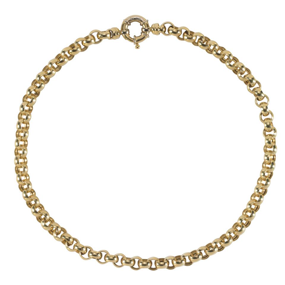 Italian 18k Yellow Gold Circular Link Chain