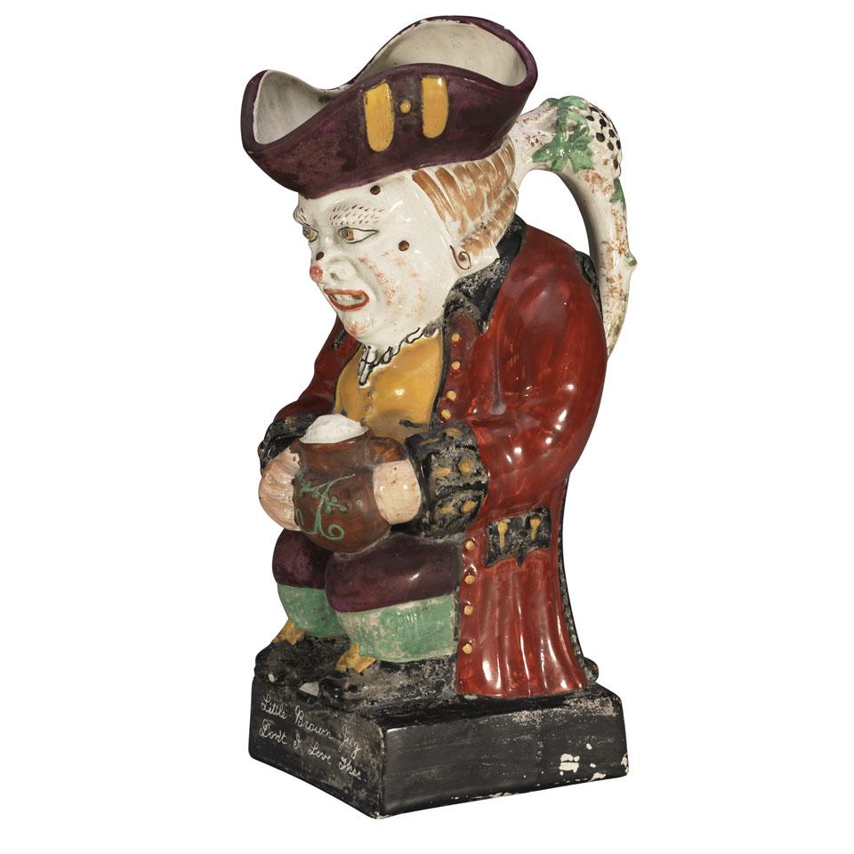 Staffordshire ‘Hunchback’ Large Toby Jug, 19th century