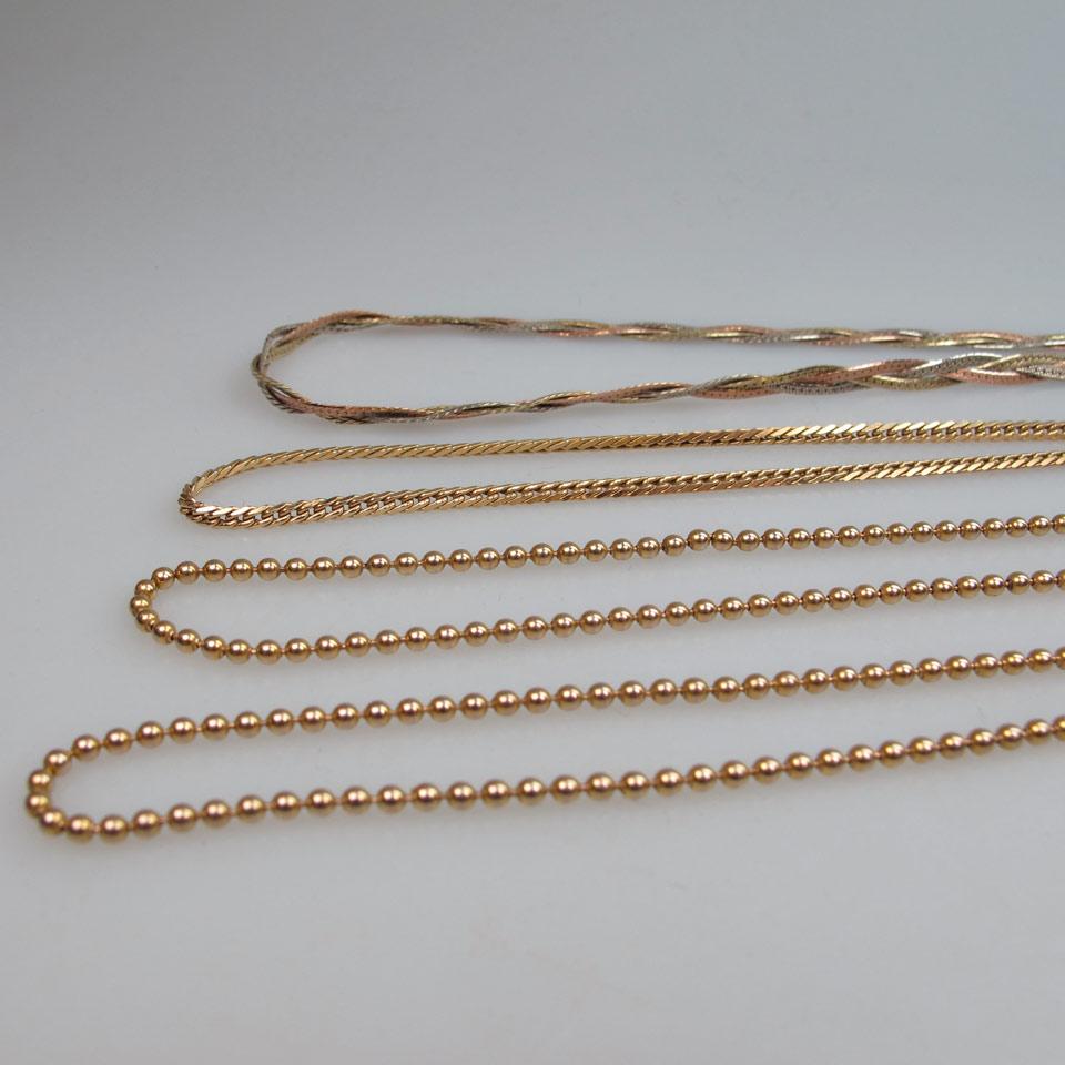 4 x 10k Yellow Gold Chains