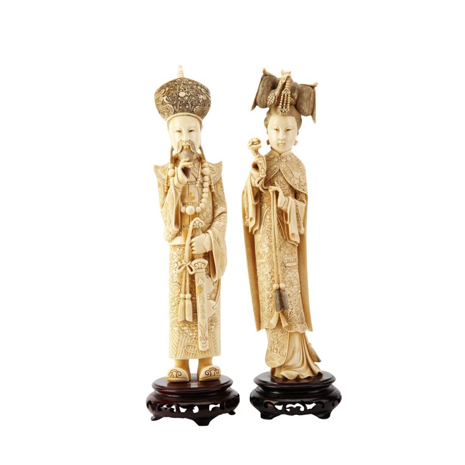 Ivory Carved King and Queen