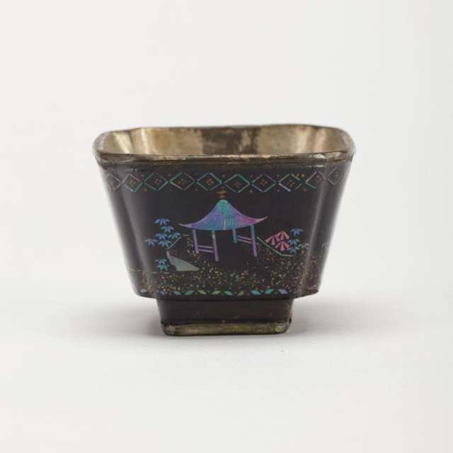 Mother-of-Pearl Black Lacquer Cup, 18th/19th Century
