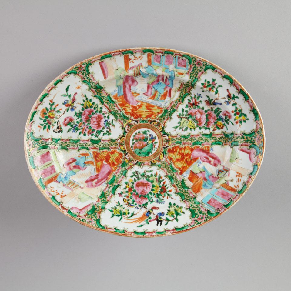 Export Canton Rose Platter, 19th Century