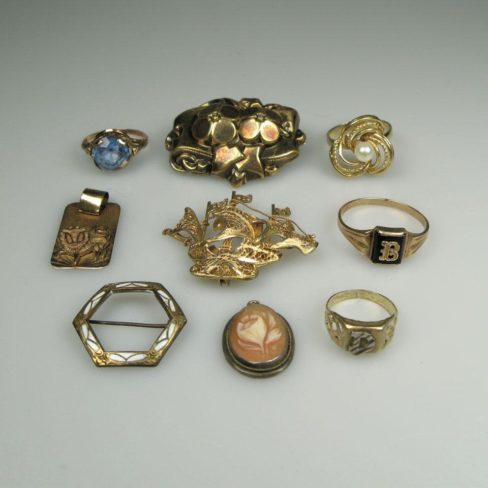 Small Quantity of Gold, Gold-Filled and Silver Jewellery