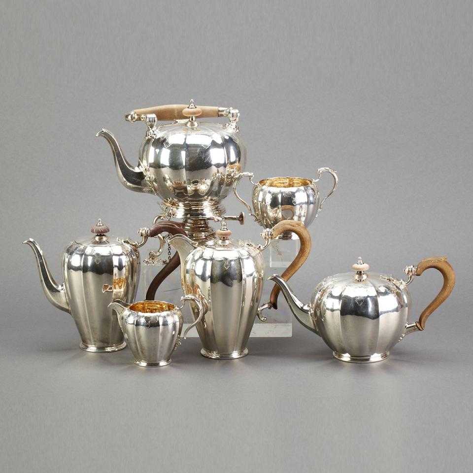 English Silver Tea and Coffee Service, Adie Bros., London, 1919/20