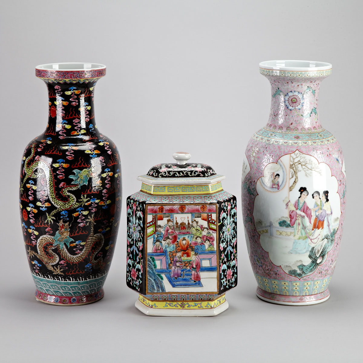 Three Famille Rose Vases 