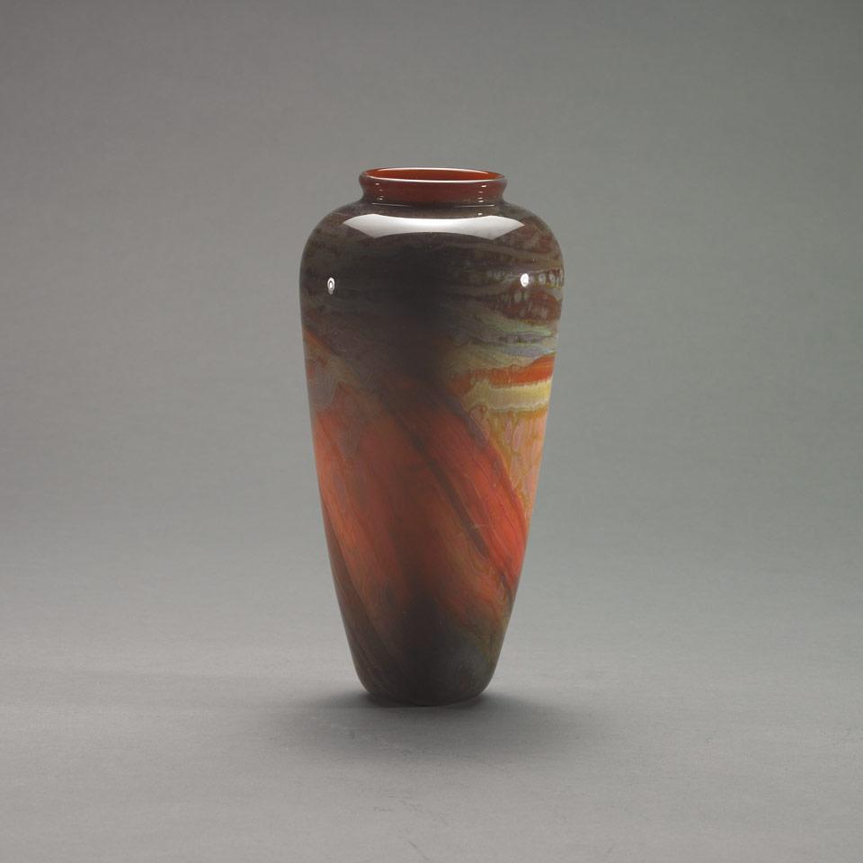 Daniel Crichton Glass Vase, dated 1978