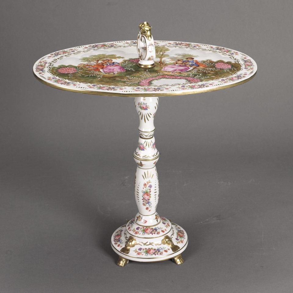 Continental Porcelain Oval Occasional Table, 20th century