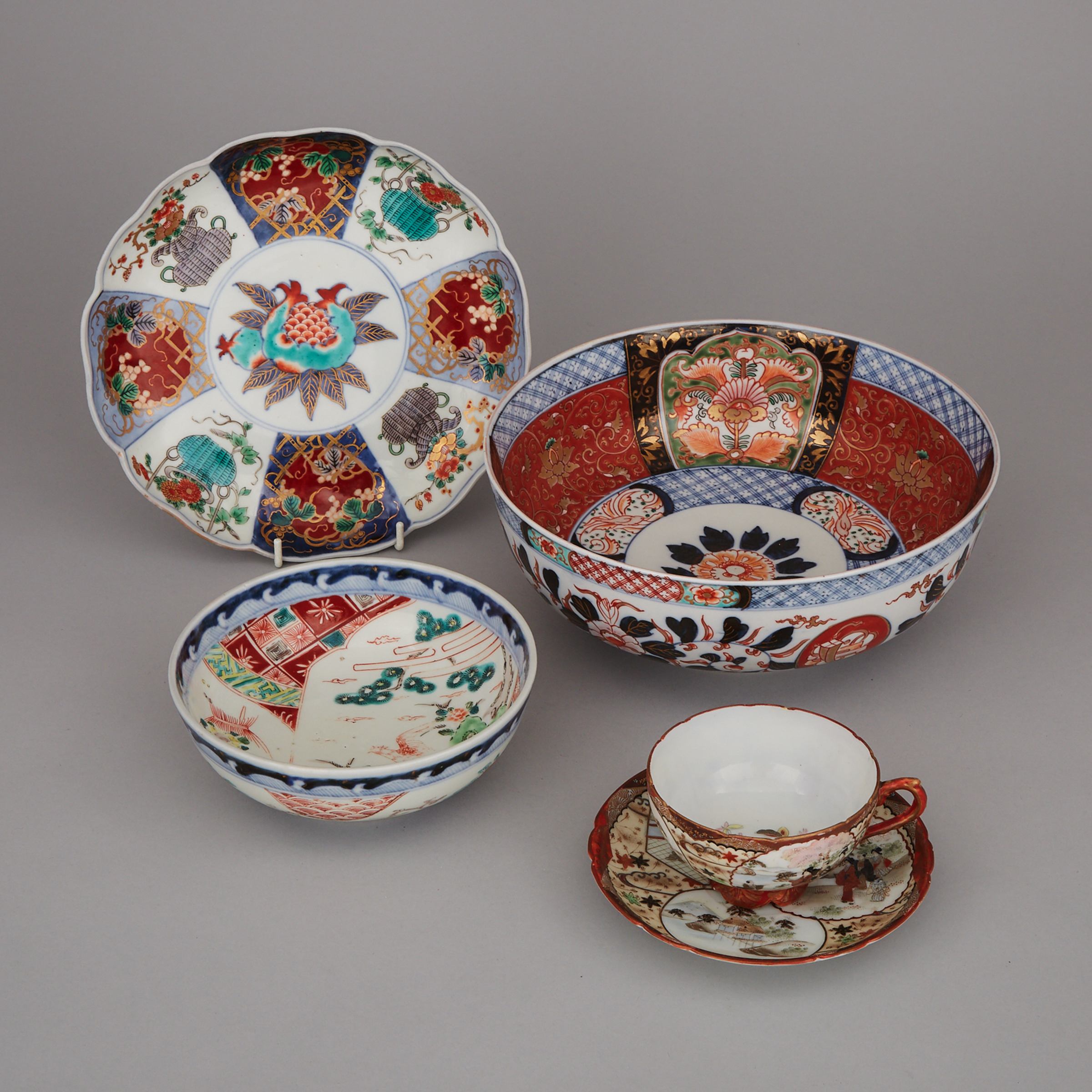 A Group of Five Japanese Porcelain Wares